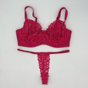 Victoria Secret Vintage Matching Pink Bra & Thong